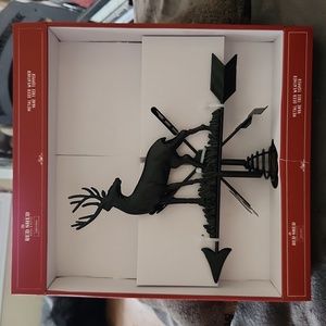 Red Shed Metal Deer Weather Vane Tree Topper